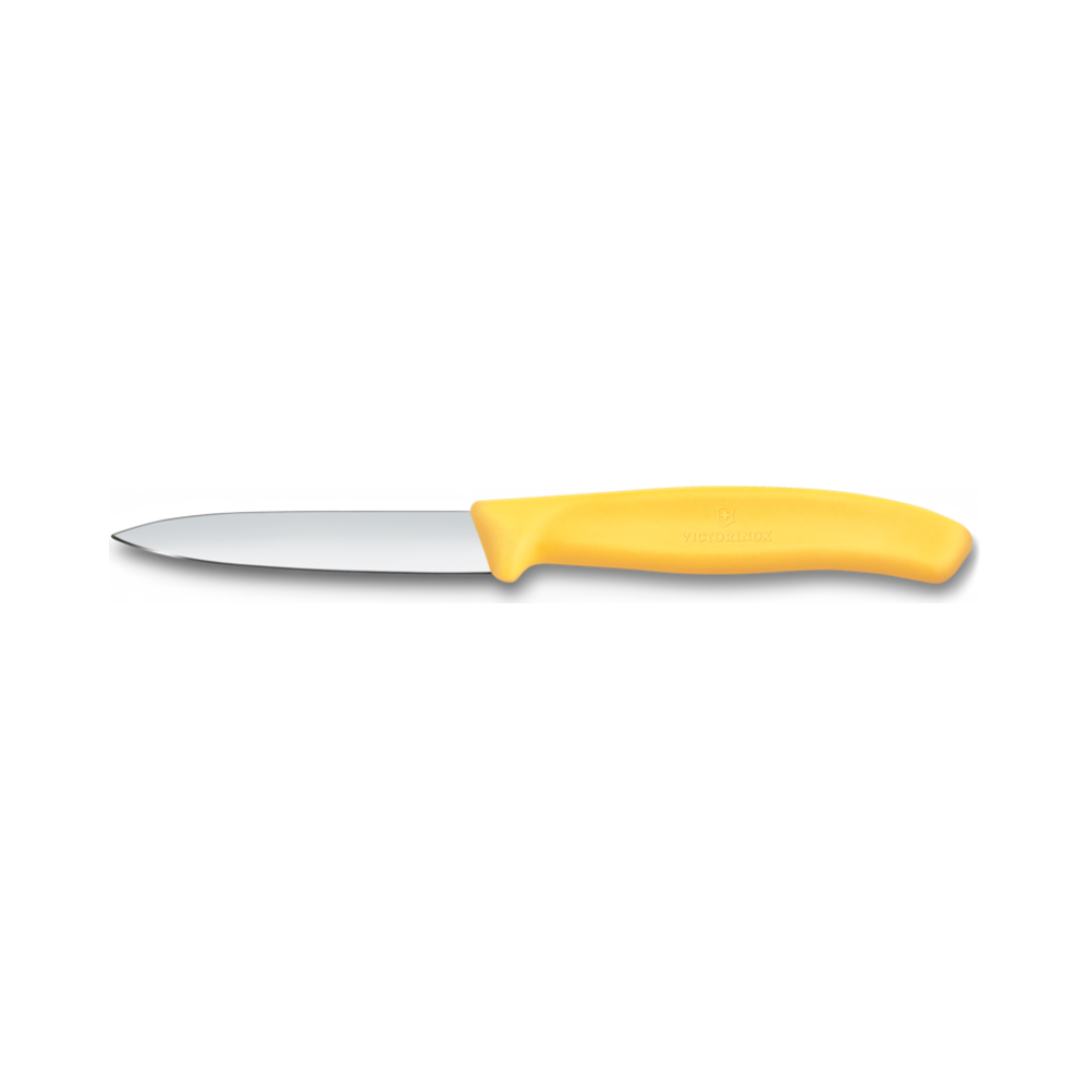 Swiss Classic, paring knife, 8cm, straight, pointed tip, yellow