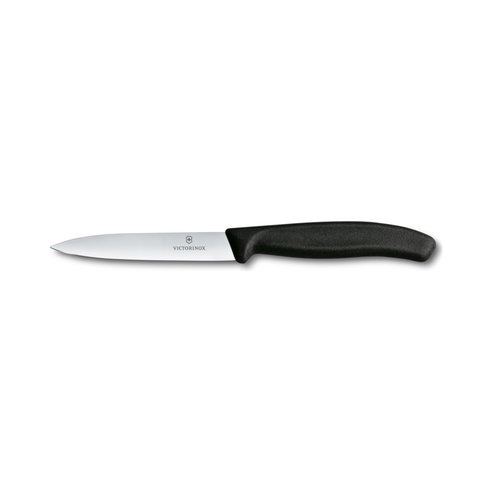 [VIC-6.7703] Swiss Classic, paring knife, 10cm, straight, pointed tip, black