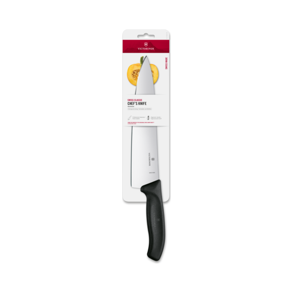 Swiss Classic, chef's knife, 25cm, straight, black, blister