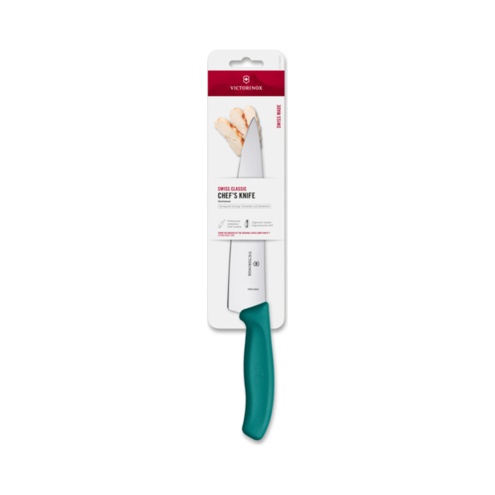 [VIC-6.8004.19C1B] Chef's Knife, Swiss Classic, 19cm, Straight, Green, Blister