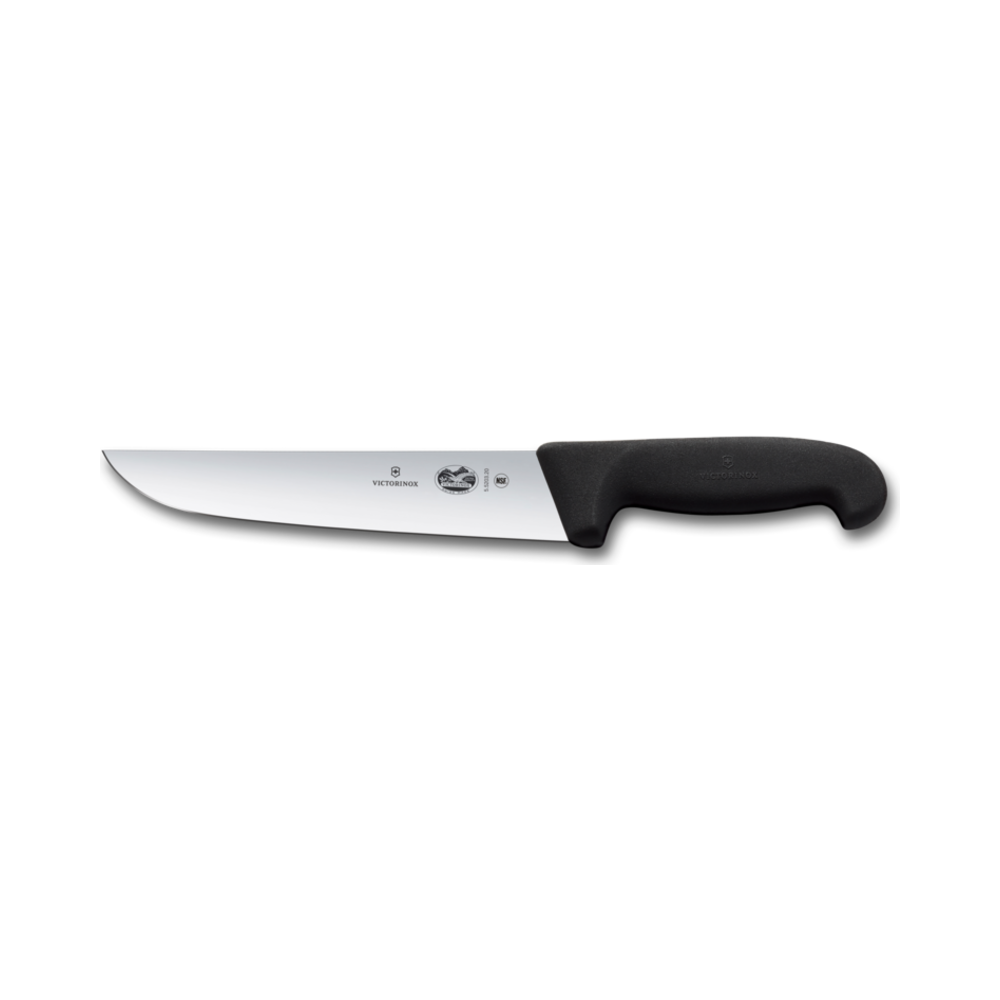 Fibrox, slaughter and butcher knife, 20cm, straight, black