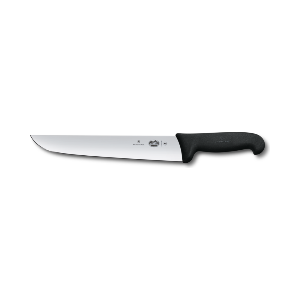 Fibrox, slaughter and butcher knife, 26cm, straight, black