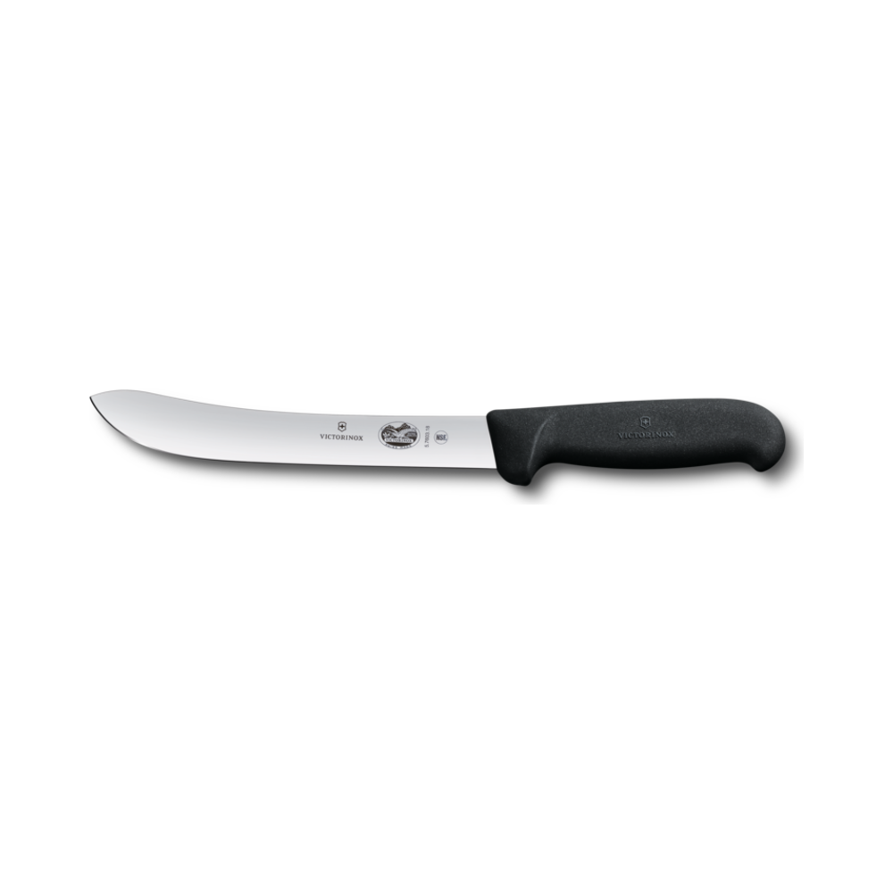 Fibrox, butcher knife, 18cm, straight, stiff, black