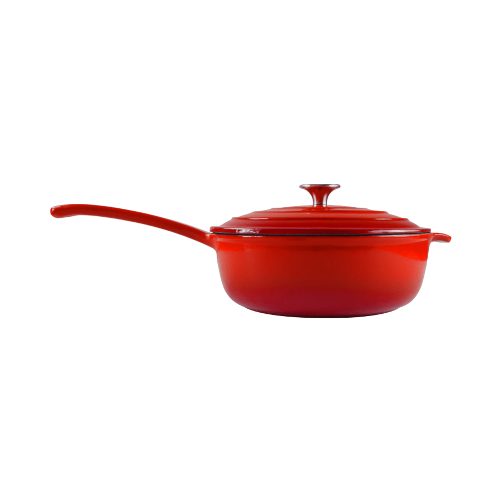 [LKS-160/141] Chef Sauce Pan & Lid (24cm)(C/I) (Red)