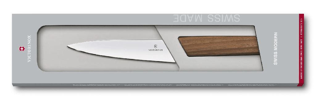 Swiss Modern, chef's knife, straight, walnut